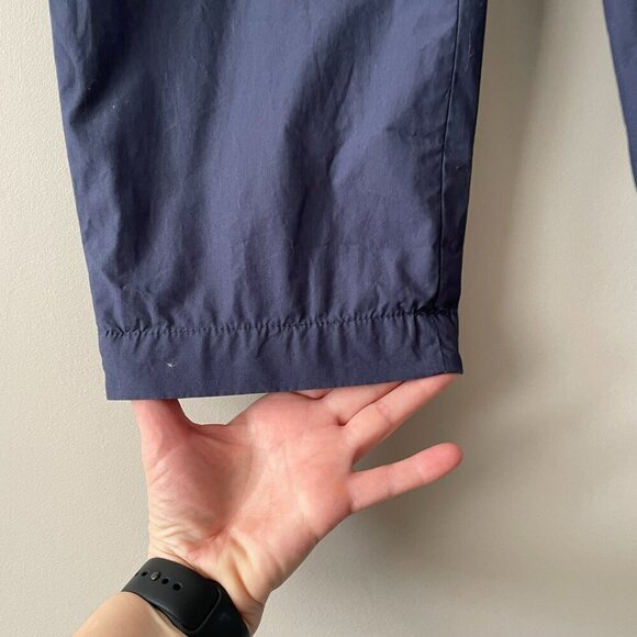 Aritzia Wilfred Tie-Front Straight Leg High Rise Pants Classic Navy Blue 4 - Picture 6 of 9